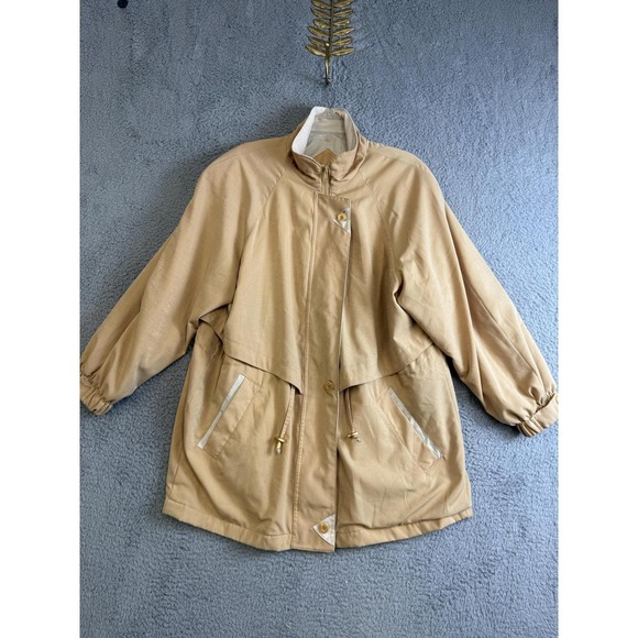 Innovations by Izzi Jackets & Blazers - Vintage Innovations by‎ Izzi Jacket Womens Large Tan Zip Snap Drawstring 80s